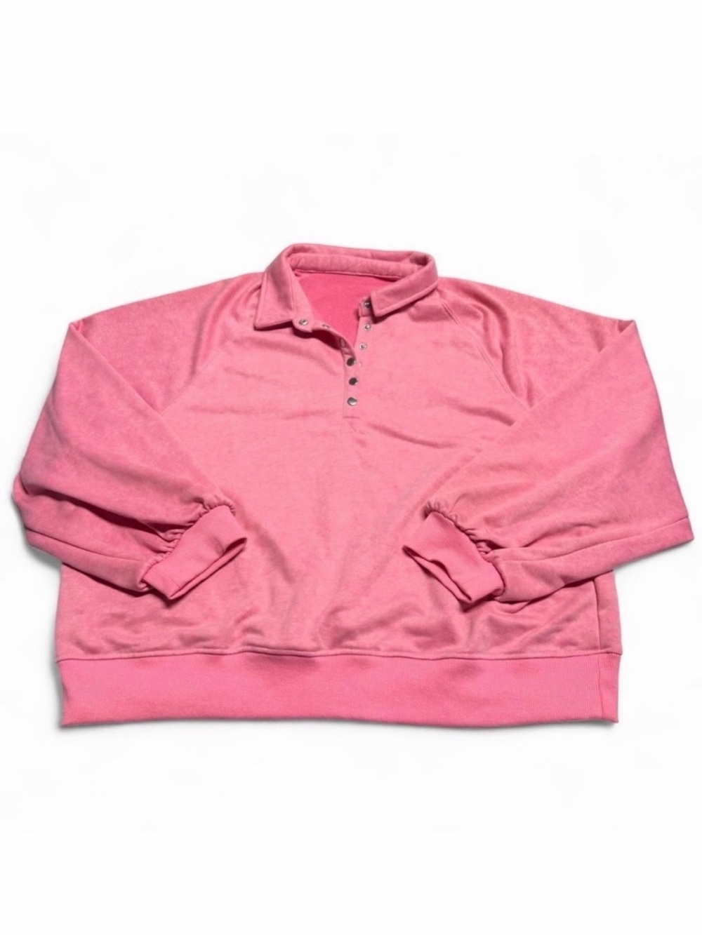 3/$20 Cropped Collared Pink Pullover Sweatshirt Women’s 2XL Comfy Loungewear